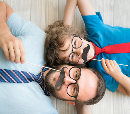 smiling family with glasses