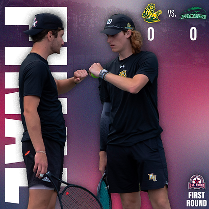 Tennis players on a red and blue background; FINAL template