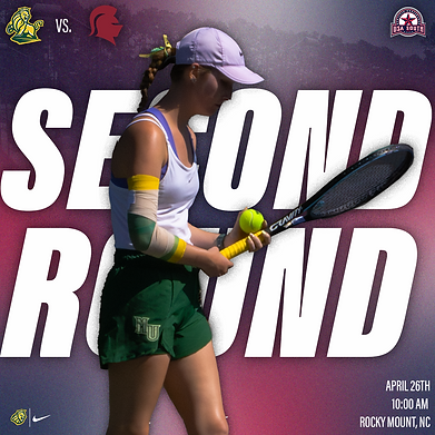 Tennis player on a red and blue background; Second Round