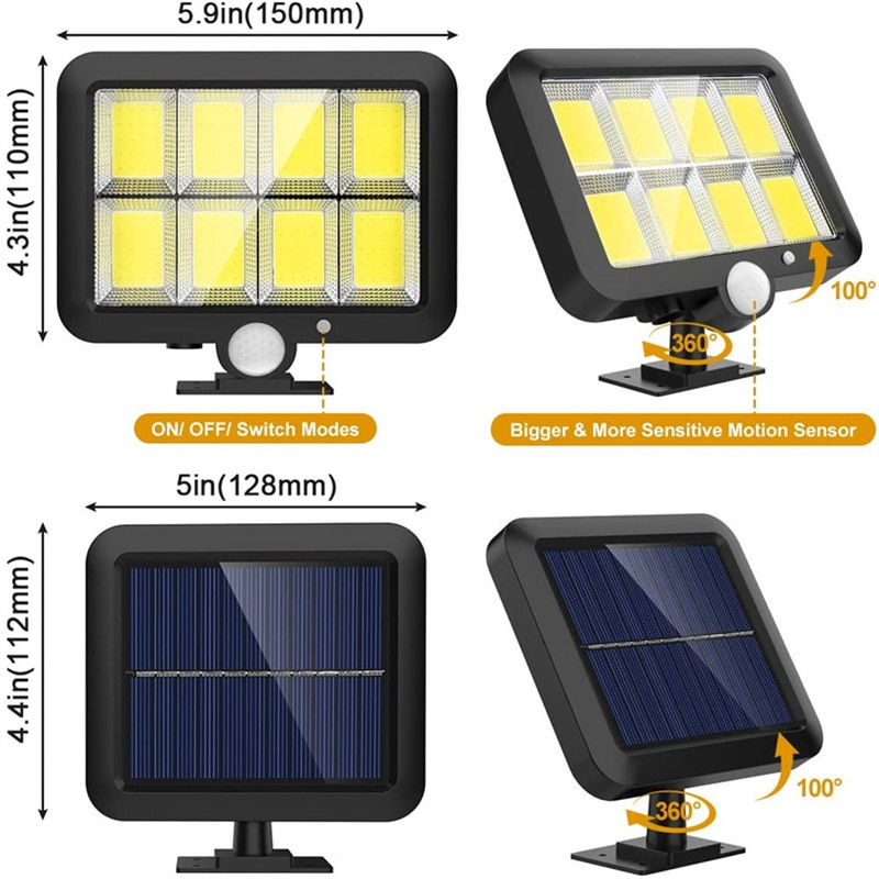 Miniatiūra: Solar Lights Outdoor PIR Motion Sensor COB Solar Led Light Outdoor Waterproof 