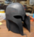 The Candylorian gingerbread Mandalorian helmet foam armor cosplay