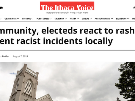 Ithaca Voice: Community, electeds react to rash of recent racist incidents locally