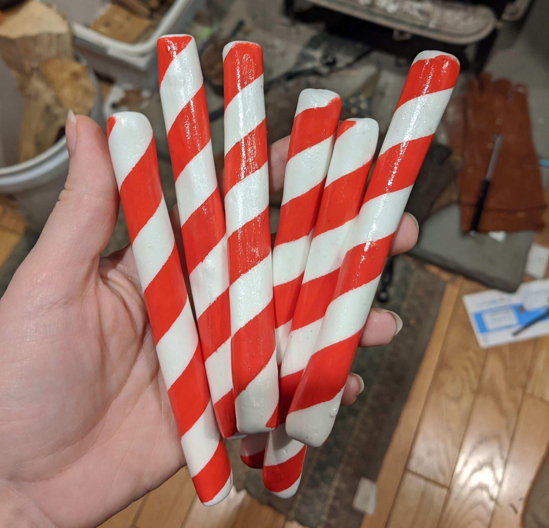 The Candylorian gingerbread Mandalorian helmet foam armor cosplay
