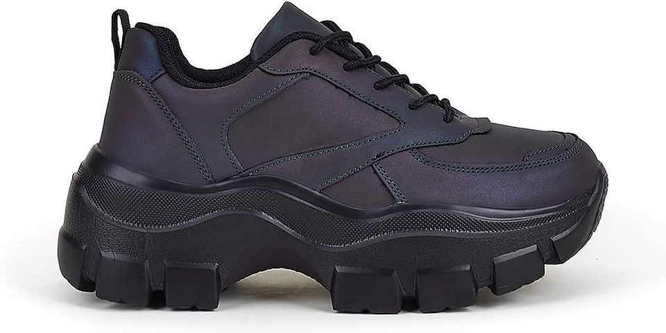 Chunky Sneakers with Reflective Material for Techno Rave Outfit Aesthetic for Women