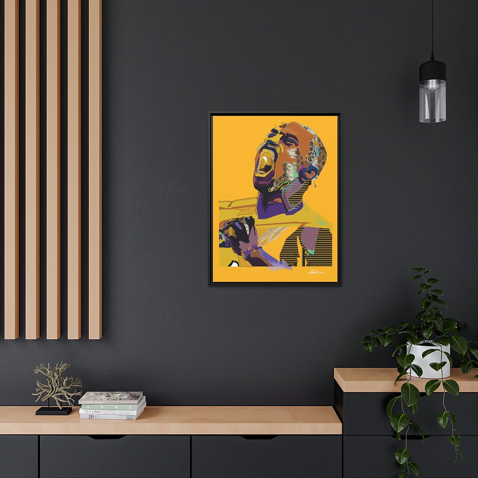 Thumbnail: Kobe Bryant on Canvas (gold background x Black Frame) 