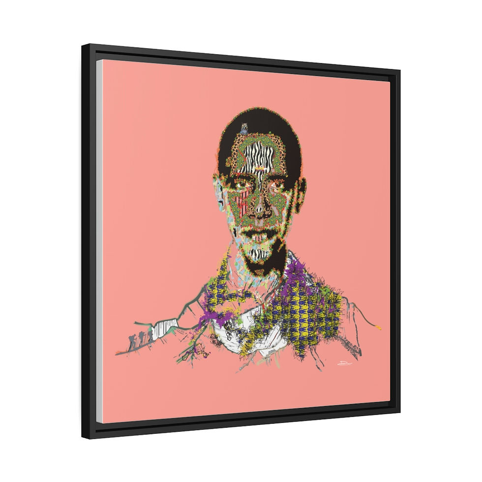 Thumbnail: Obama on Canvas (Rose background x Black Frame) 