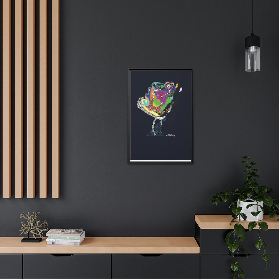 Thumbnail: Rivers Run II Canvas (Blue background x Black Frame)