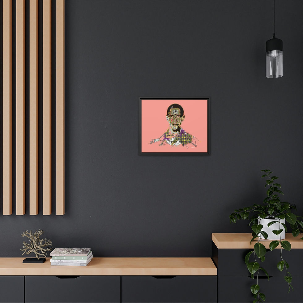 Thumbnail: Obama on Canvas (Rose background x Black Frame) 