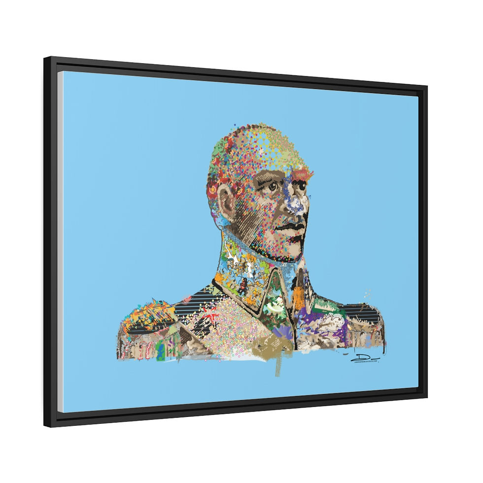 Thumbnail: Toussaint on Canvas (Sky blue background x Black Frame)