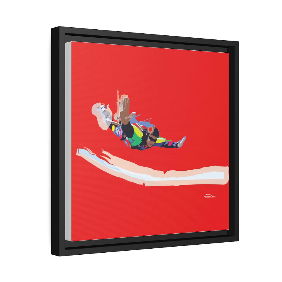 Thumbnail: FreeFall on Canvas (Red background x Black Frame)