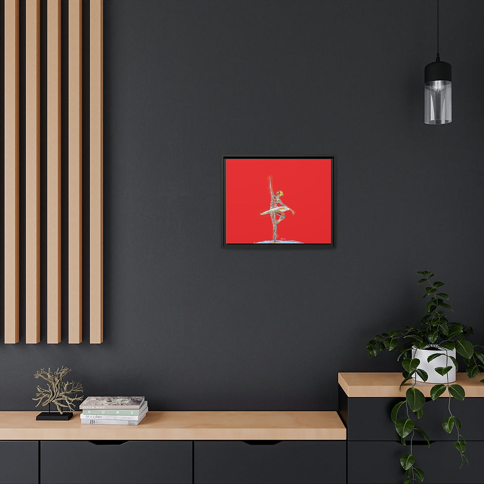 Thumbnail: Ballerina on Canvas (Red background x Black Frame)