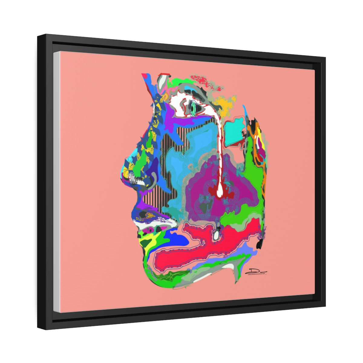 Rivers Run on Canvas with (Rose background x Black Frame)