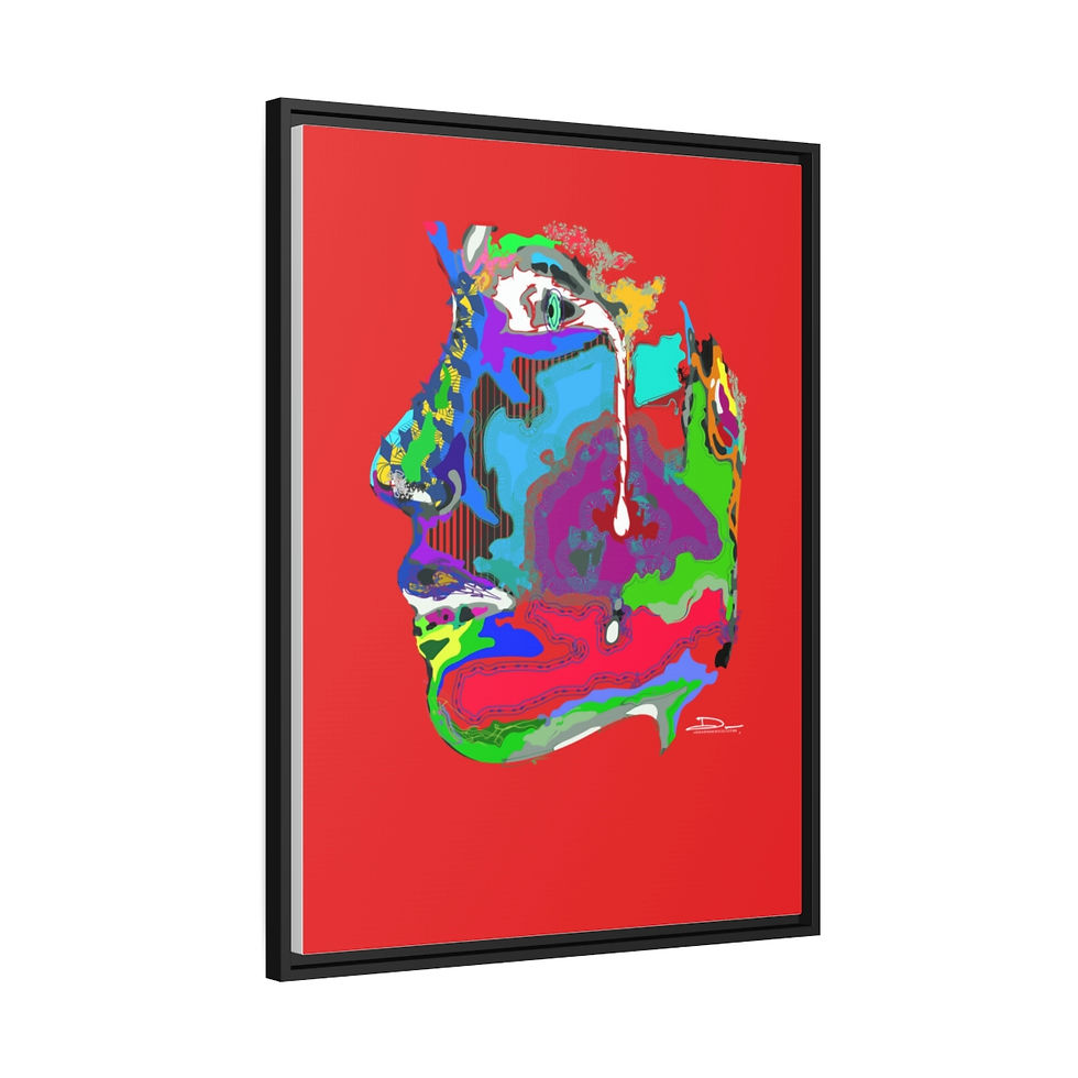 Thumbnail: Rivers Run on Canvas with (Red background x Black Frame)