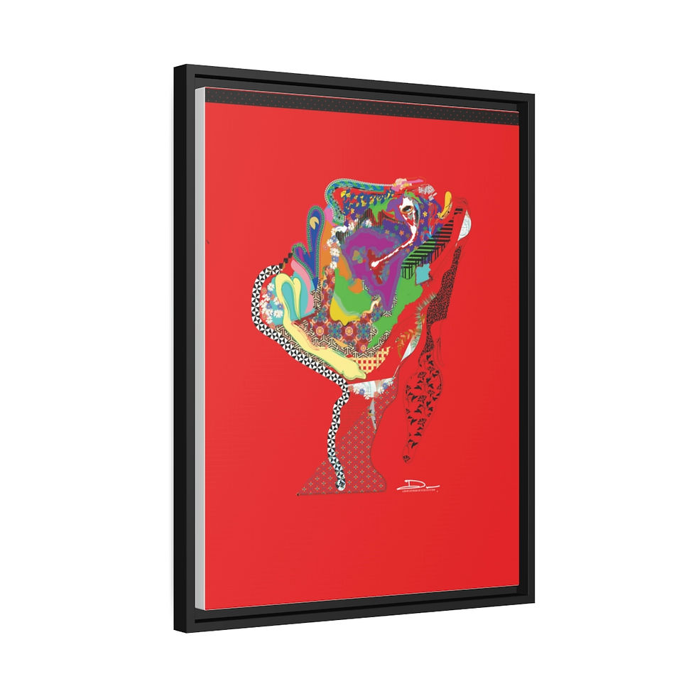 Thumbnail: Rivers Run II Canvas (Red background x Black Frame)
