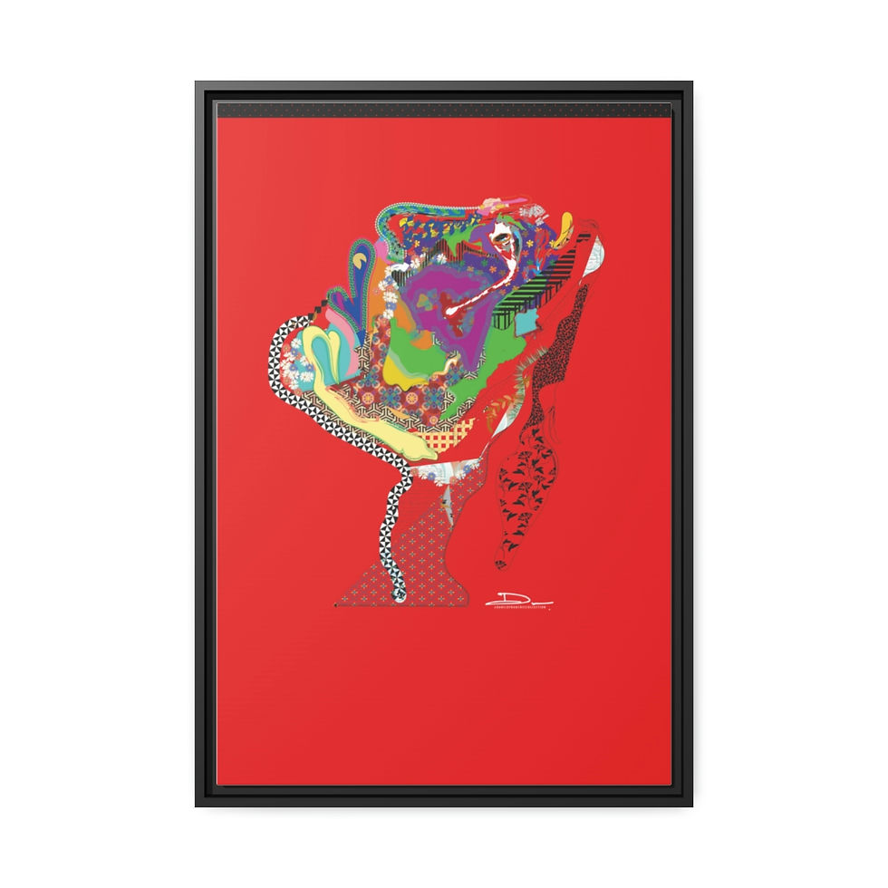 Thumbnail: Rivers Run II Canvas (Red background x Black Frame)