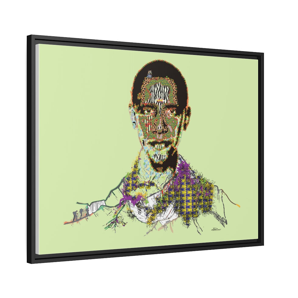 Thumbnail: Obama on Canvas (Fern background x Black Frame) 