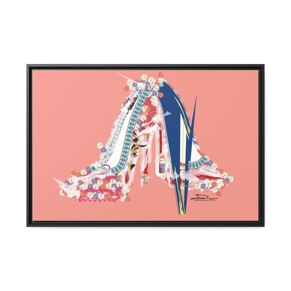 Thumbnail: Heels on Canvas (Rose background x Black Frame)