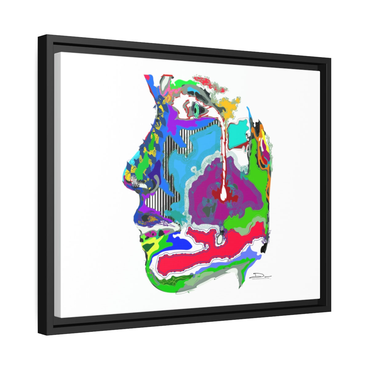 Rivers Run on Canvas with (White background x Black Frame)
