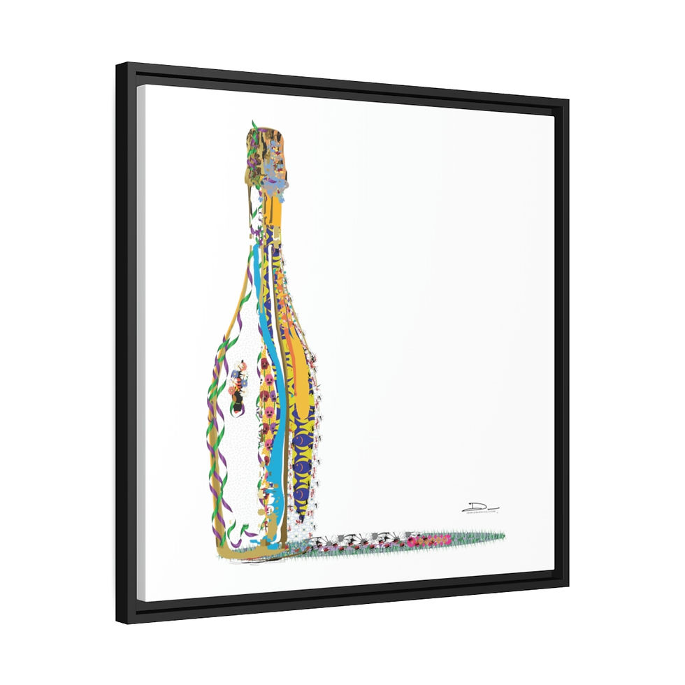Thumbnail: Champagne Celebration on Canvas (White Background x Black Frame)