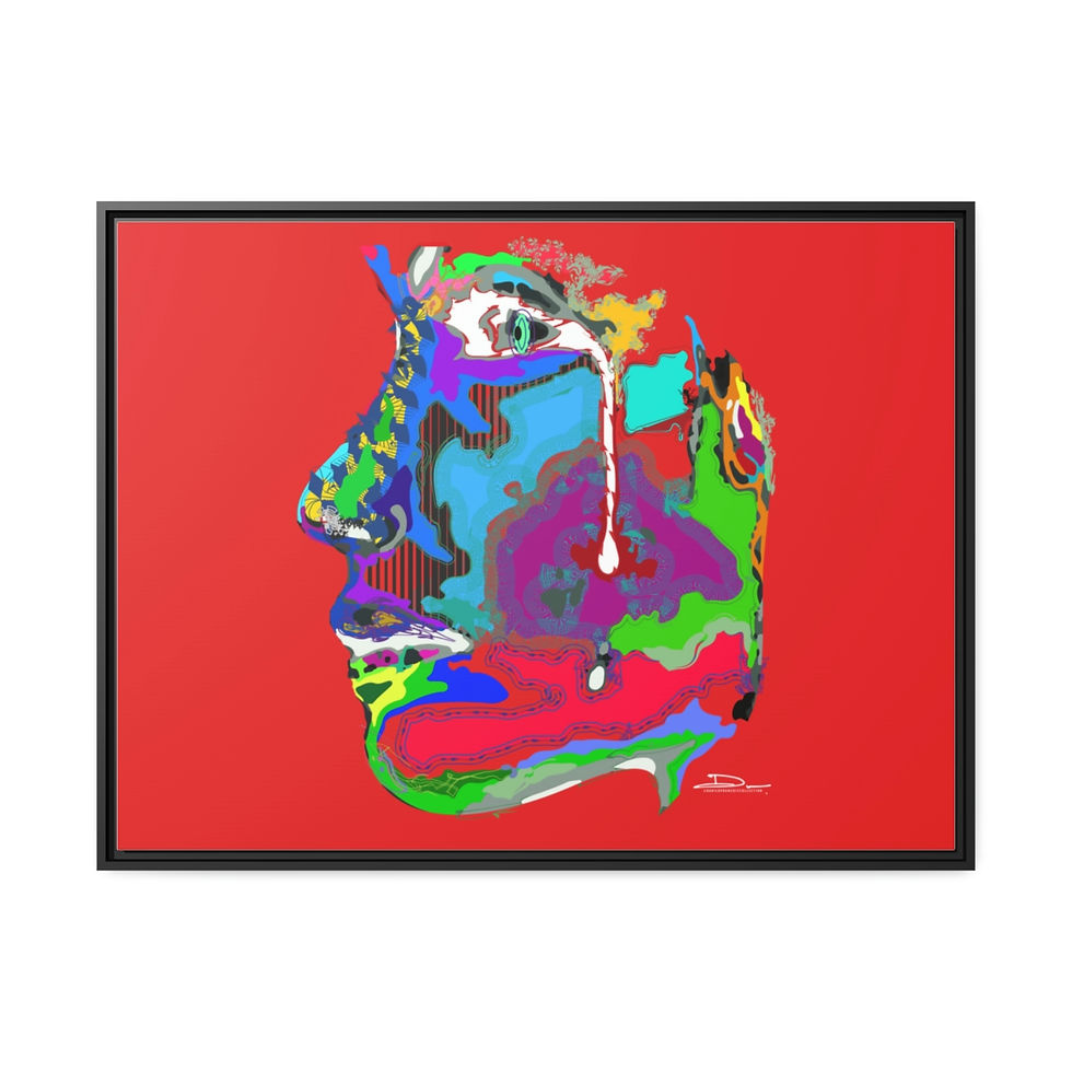 Thumbnail: Rivers Run on Canvas with (Red background x Black Frame)