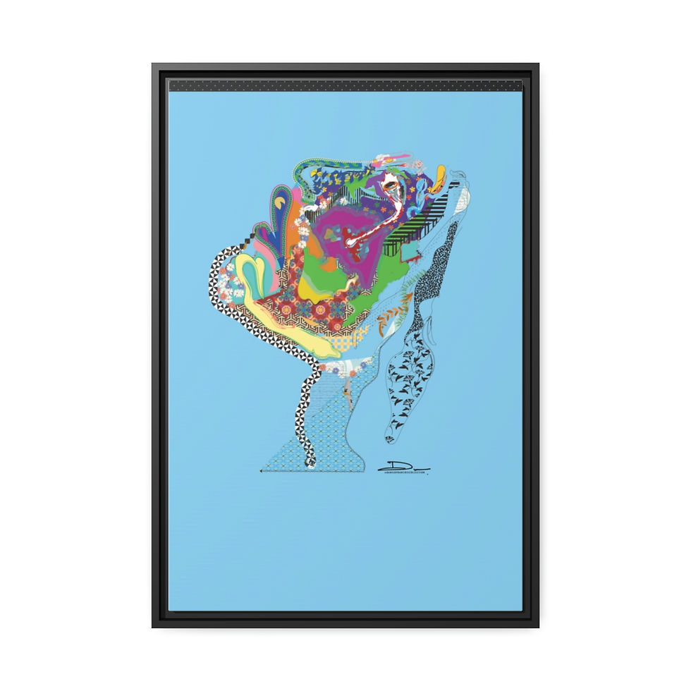 Thumbnail: Rivers Run II Canvas (Sky blue background x Black Frame)