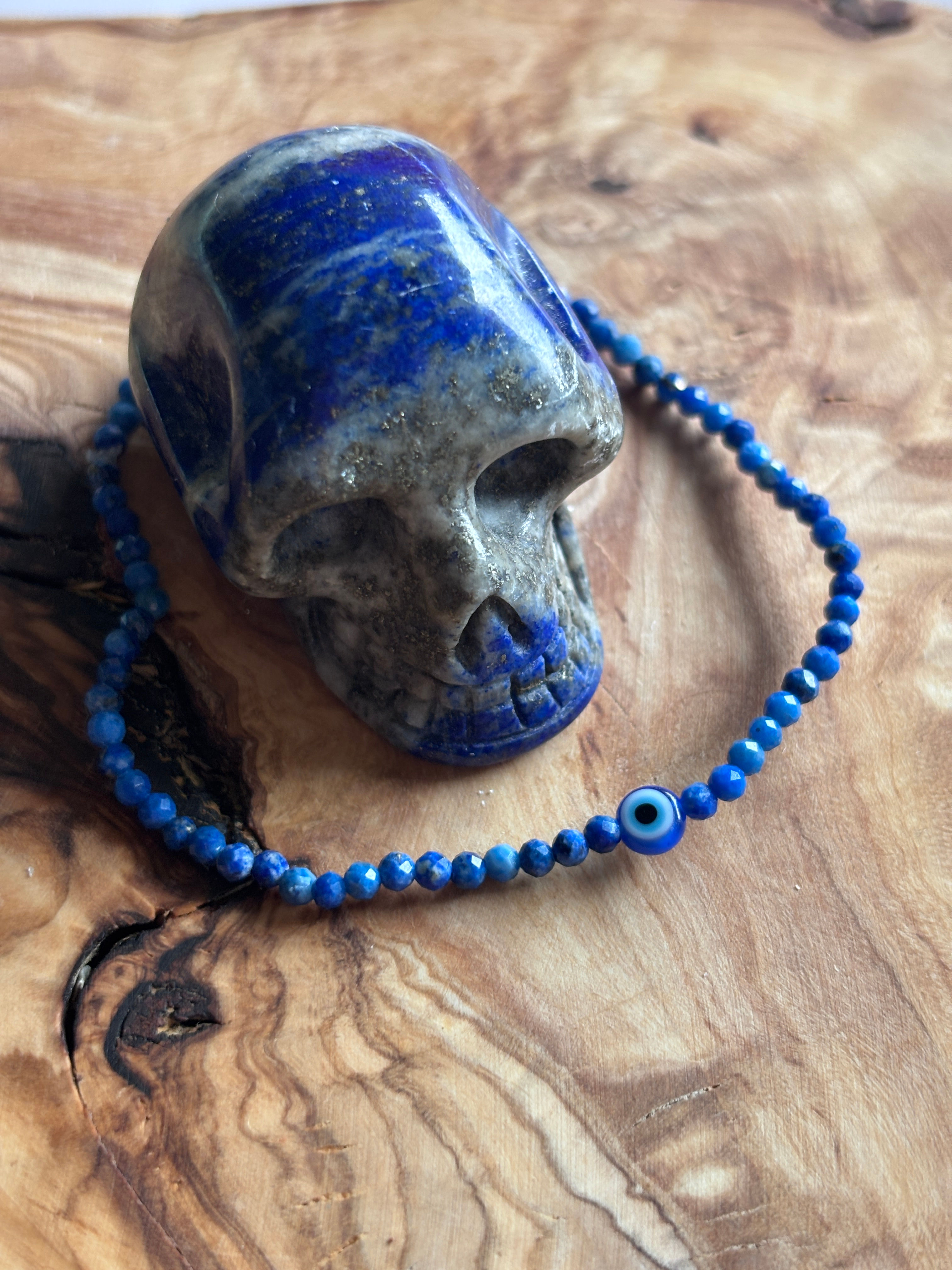 Lapis Lazuli Wisdom & Truth Bracelet 2mm by Evil Eye Tarot.