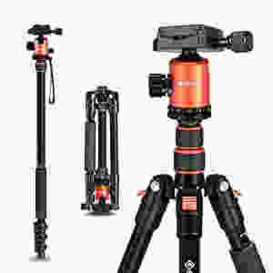 GEEKOTO 58” Ultra Compact Lightweight Aluminum Tripod with 360° Panorama Ball Head for DSLR, Monopod