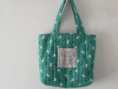 Quilted Tote with Pockets