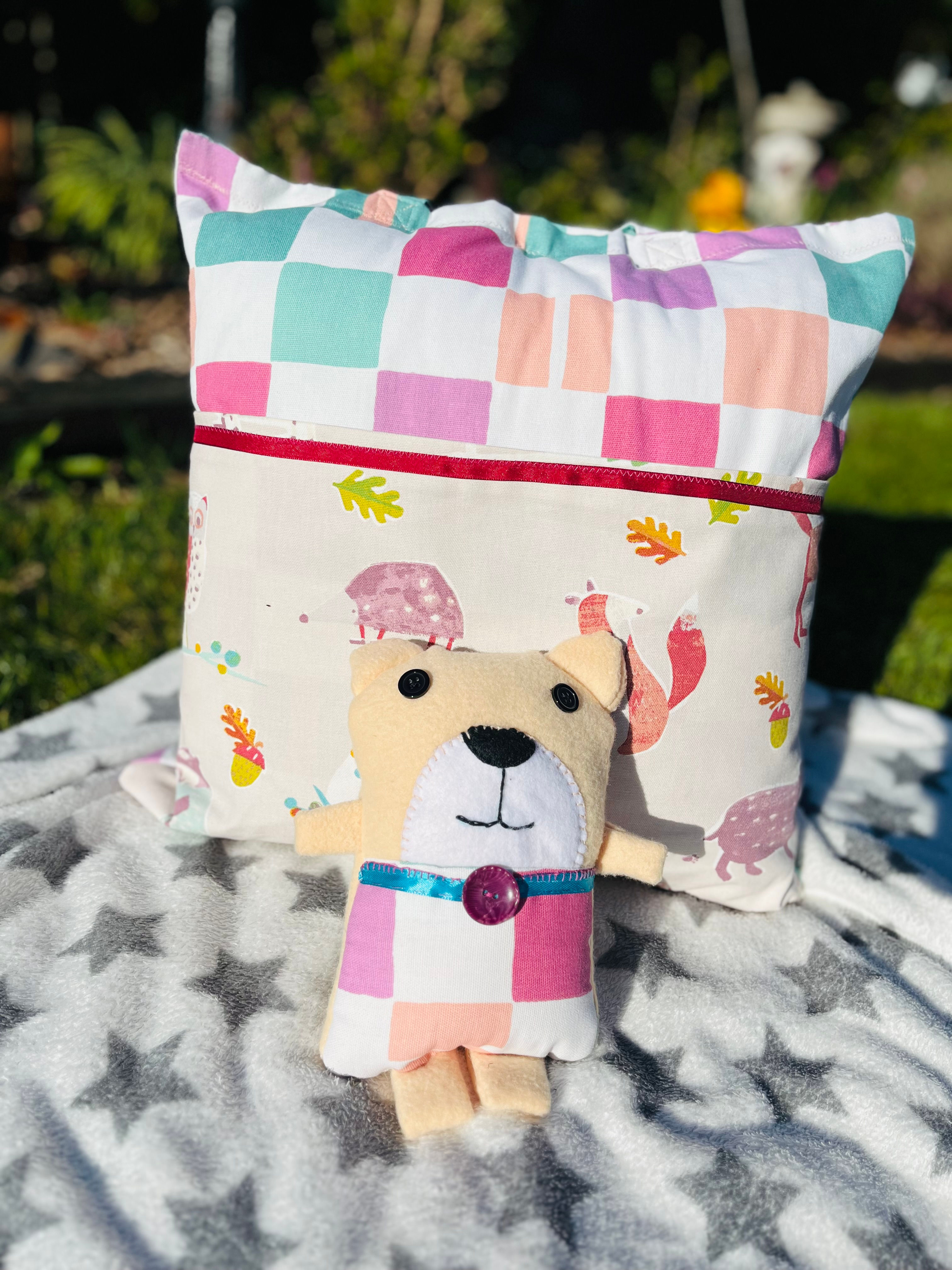 Patches and Woodland Animals Story Cushion with Buddy