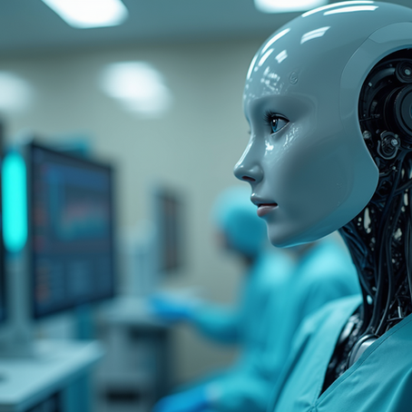 Close-up view of a medical AI device used in healthcare.