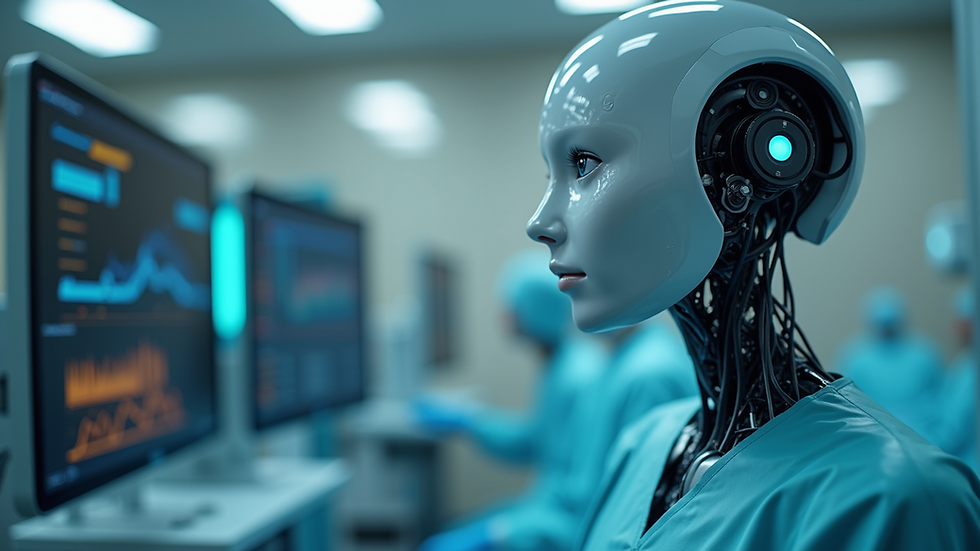 Close-up view of a medical AI device