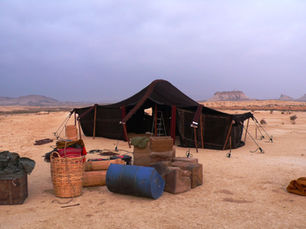 Rodaje con jaima de lana 