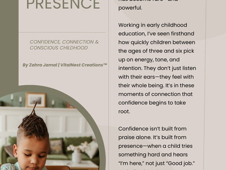 Building confidence in early childhood through screen-free presence