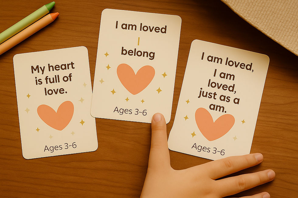 I Am Loved Affirmation Deck cards with gentle, loving messages for children ages 3–6
