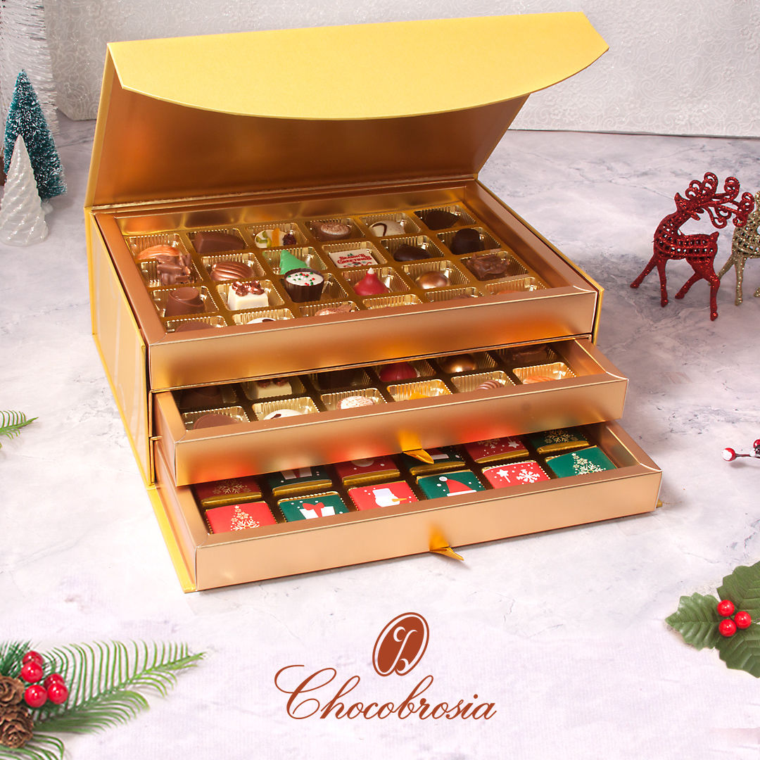 Christmas Gold Drawer Gift Box