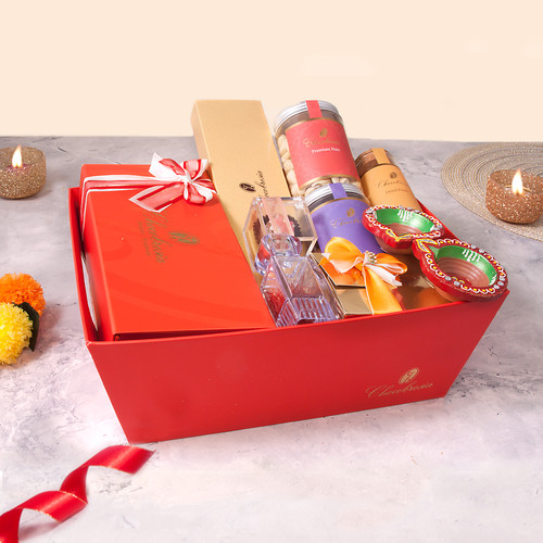 The Saffron Diwali Gift Hamper Chocobrosia