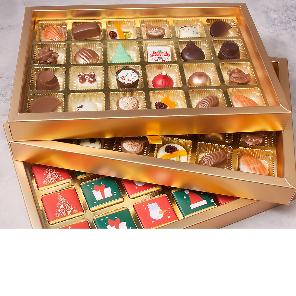 Thumbnail: Christmas Gold Drawer Gift Box