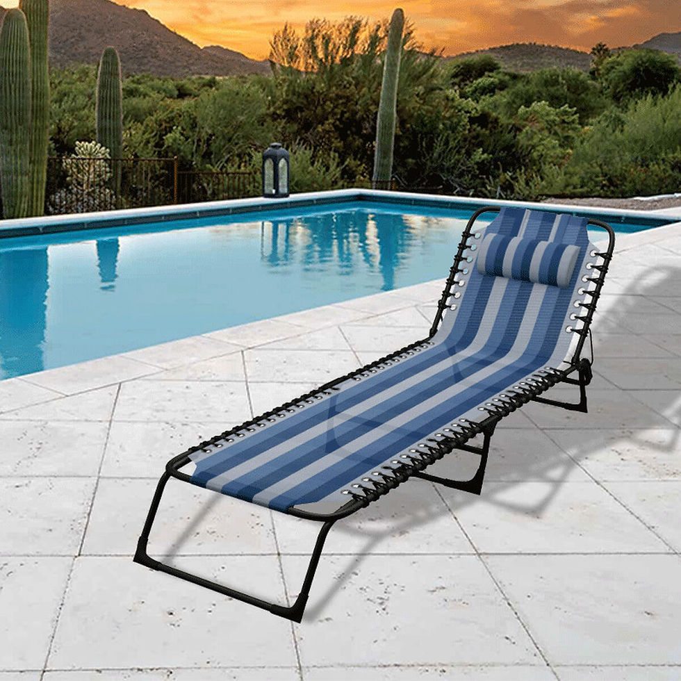 Miniatura: Marbueno Sdraio Pieghevole Acciaio Con Cuscino Giardino e Piscina 190X58X27 cm