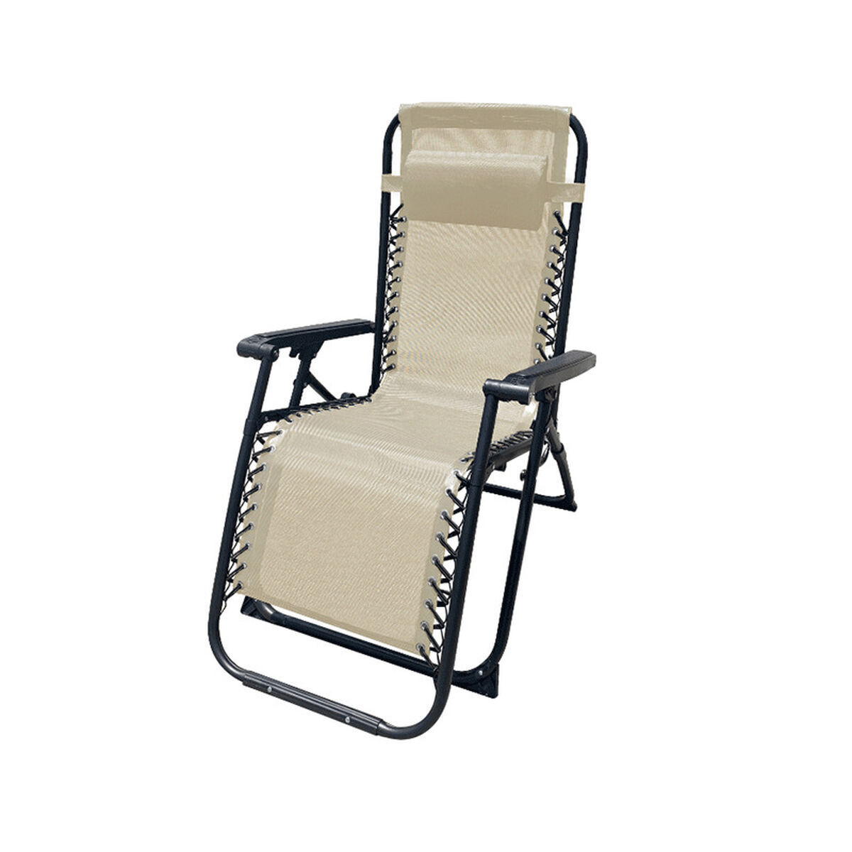 Marbueno Sdraio Pieghevole Acciaio Con Cuscino Giardino e Piscina 90X66X108 cm