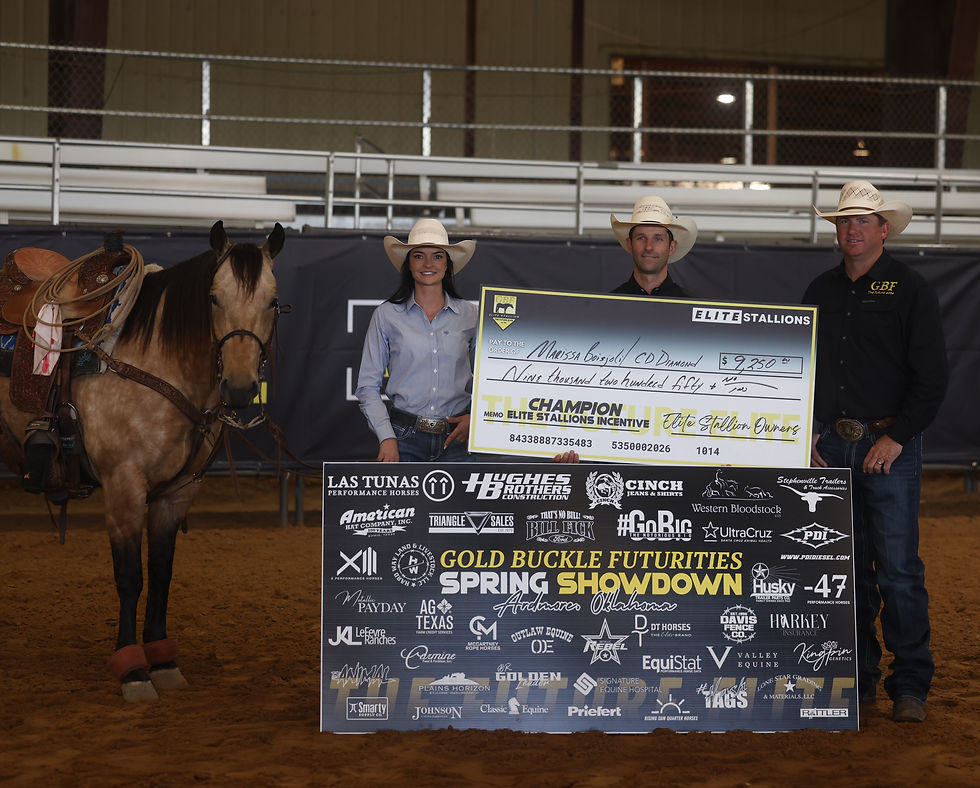 It paid to have a Select Genes mare on the bottom side at the 2026 Gold Buckle Futurities Spring Showdown. $87,505 worth.