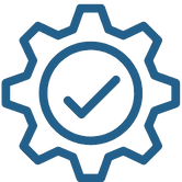 cogwheel with a check-mark