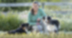 Wendy and her dogs at the University of Kentucky Arboretum