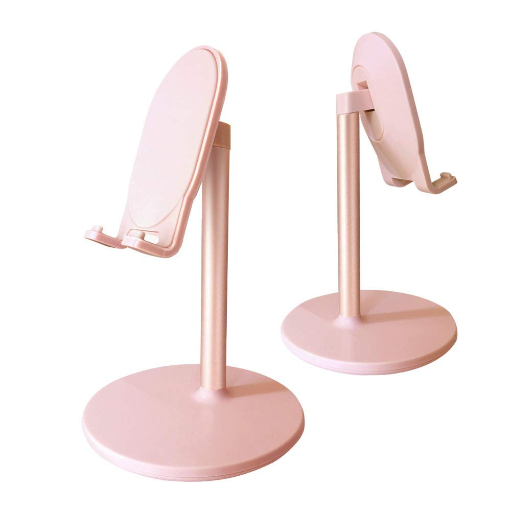 minicco Adjustable Cell Phone Stand for Desk Hands-Free Cell Phone Holder (Pink)