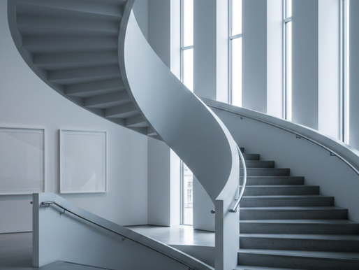 Aufsteigende Treppe als Symbol für wachsende Autorität als Berater.