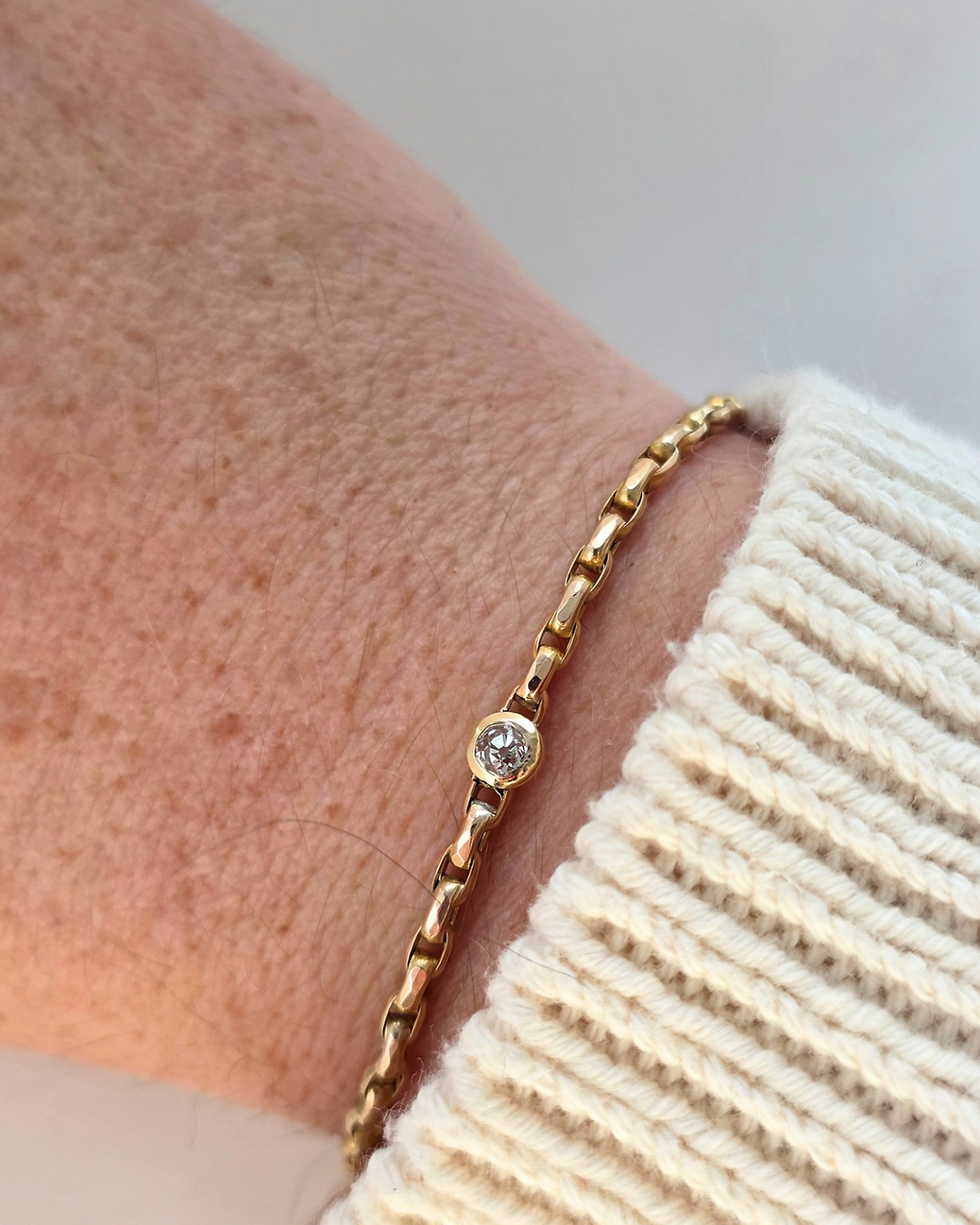 Thumbnail: Old mine cut diamond bracelet - 0.42ct