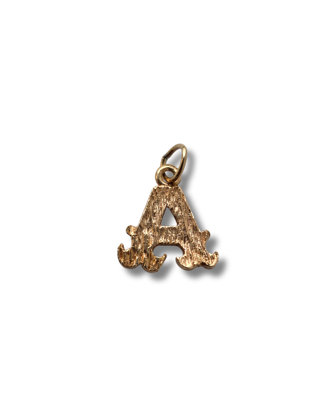 Vintage textured initial A charm