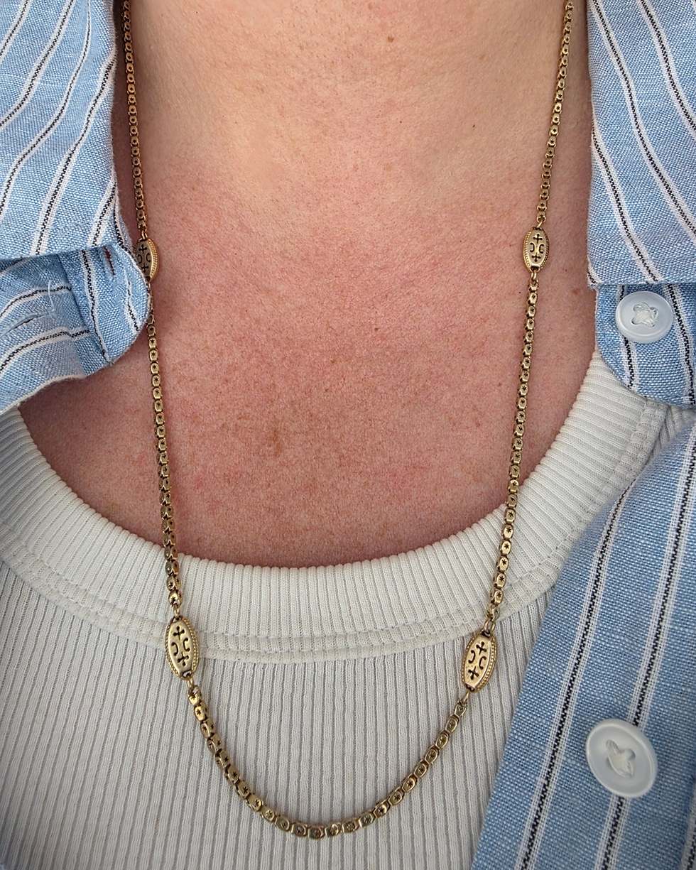 Thumbnail: Victorian pierced link chain - 25"