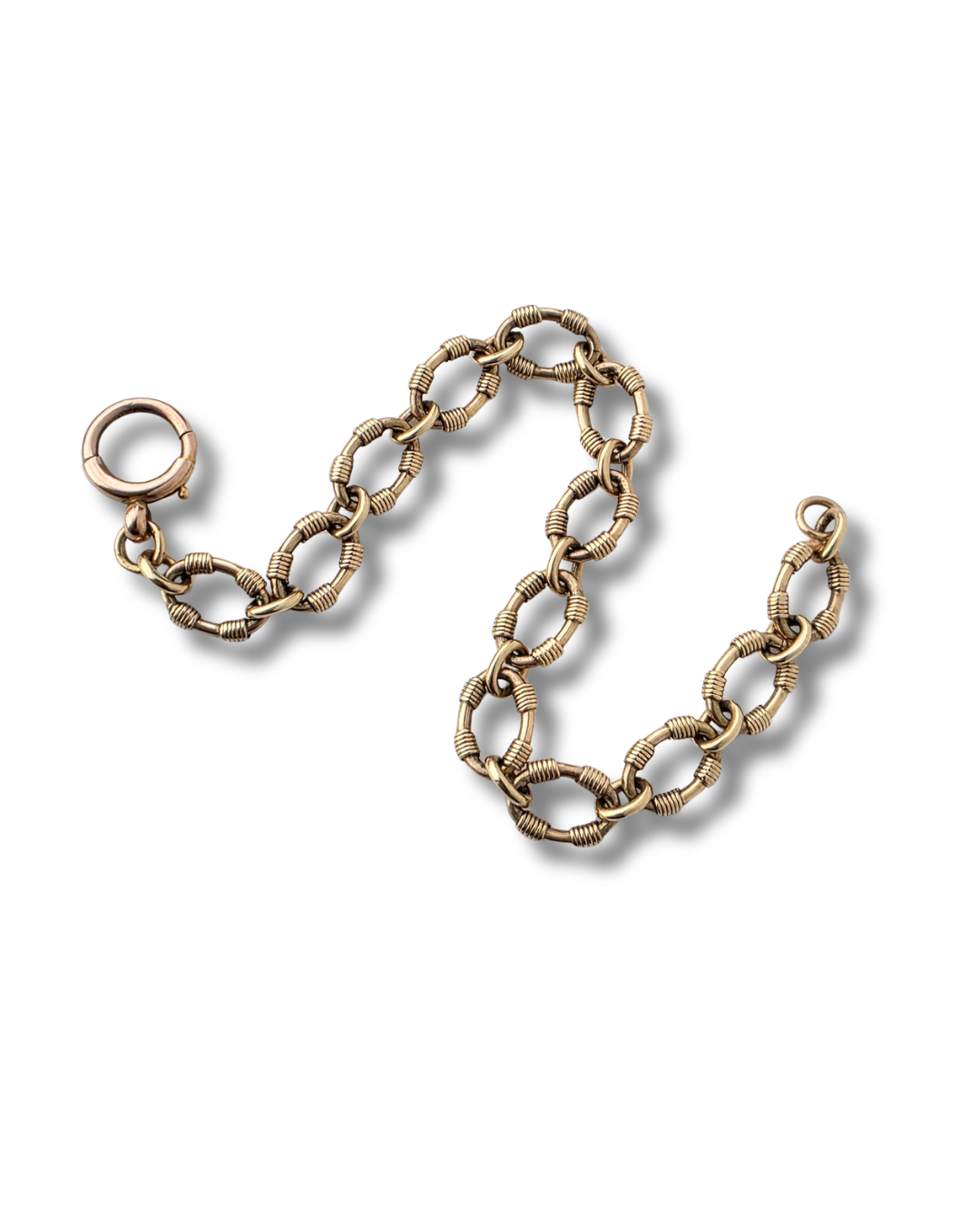 Antique oval fancy link bracelet 8"