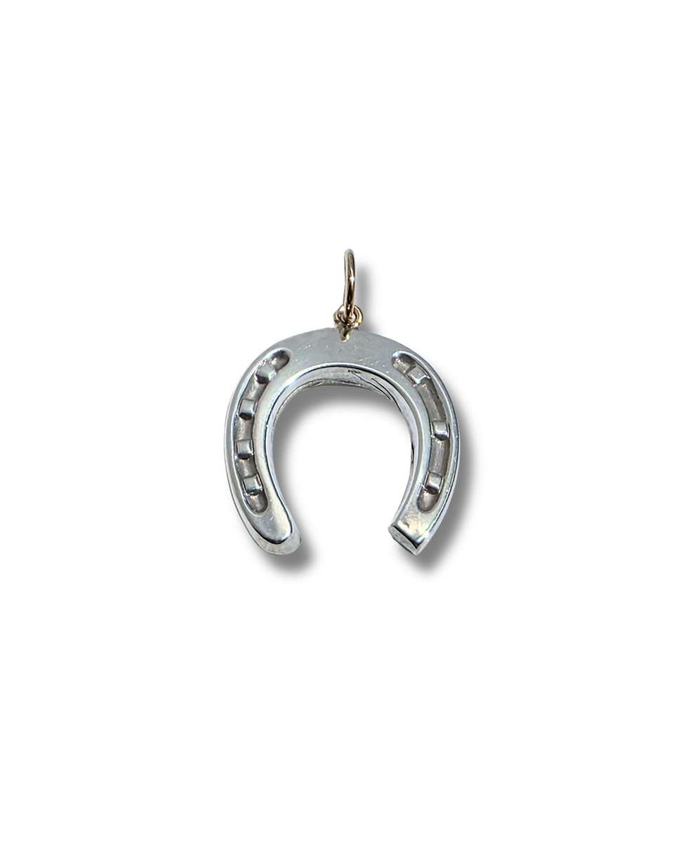 Thumbnail: Antique silver and gold horseshoe pendant