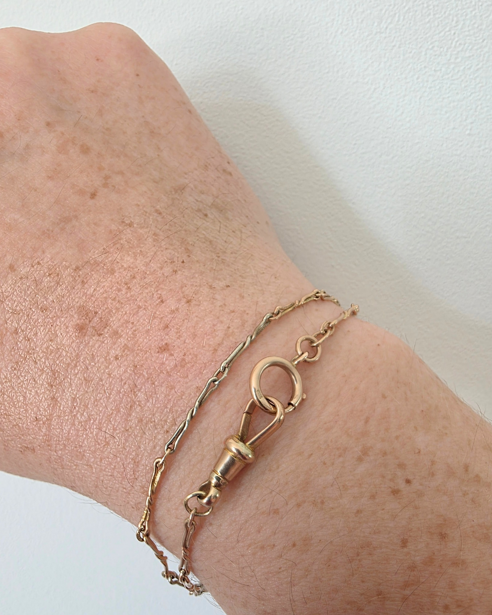Thumbnail: 1930s 2 tone fancy link watch chain